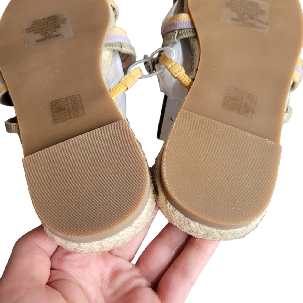 MADEWELL The‎ Kathryn Espadrille Slide Sandal in Pale Lilac Multi Size 7.5